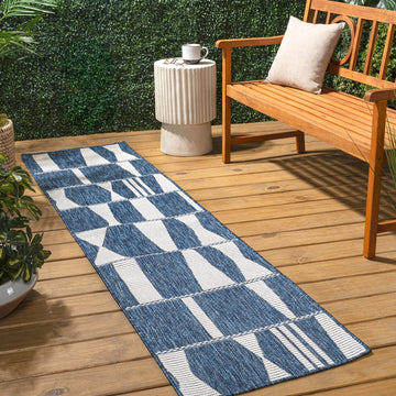 Odette Modern Geometric Abstract Two-tone Indoor/Outdoor Area Rug
